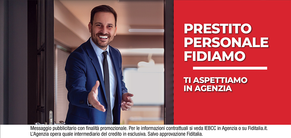 Agenzia Effecentro Srl Fiditalia | Roma, Viterbo | Prestito Personale Fidiamo - Ti aspettiamo per realizzare i tuoi progetti. Messaggio pubblicitario con finalità promozionale. Per le informazioni contrattuali si veda IEBCC in Agenzia o su Fiditalia.it. L’Agenzia opera quale intermediario del credito in esclusiva. Salvo approvazione Fiditalia.