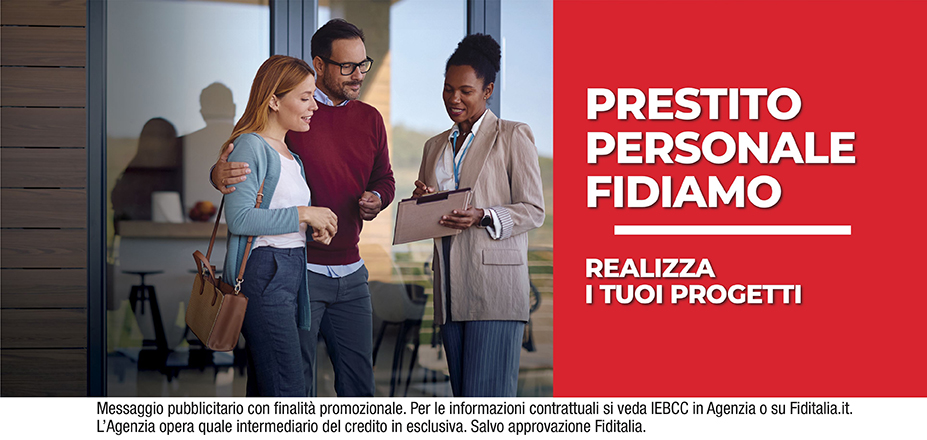 Agenzia Effecentro Srl Fiditalia | Roma, Viterbo | Prestito Personale Fidiamo - Ti aspettiamo per realizzare i tuoi progetti. Messaggio pubblicitario con finalità promozionale. Per le informazioni contrattuali si veda IEBCC in Agenzia o su Fiditalia.it. L’Agenzia opera quale intermediario del credito in esclusiva. Salvo approvazione Fiditalia.